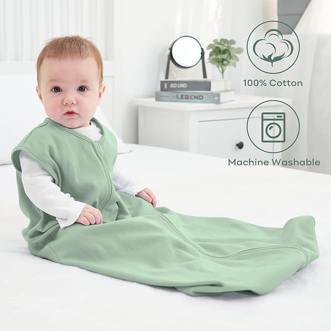 Yoofoss Baby Sleep Sack 6-12 Months 0.5 Tog Wearable Blanket for Baby, 3 Pack 100% Organic Cotton Infant Toddler Sleeping Sack 2-Way Zipper Lightweight Sleep Sack