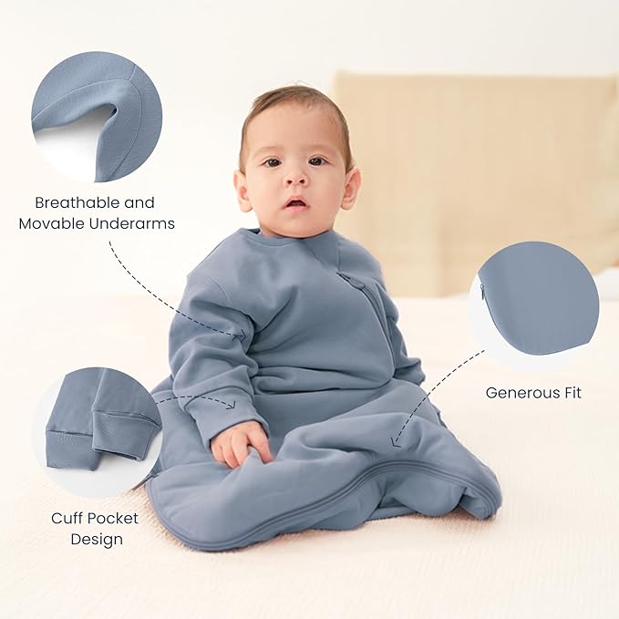 Unisex Sleeping Bag for Babies and Toddlers 1.0 Tog Sleep Sack 18-36 Months, Newborn Sleep Sack, Wearable Blanket Baby, One Piece Long Sleeves, Gifts for Baby