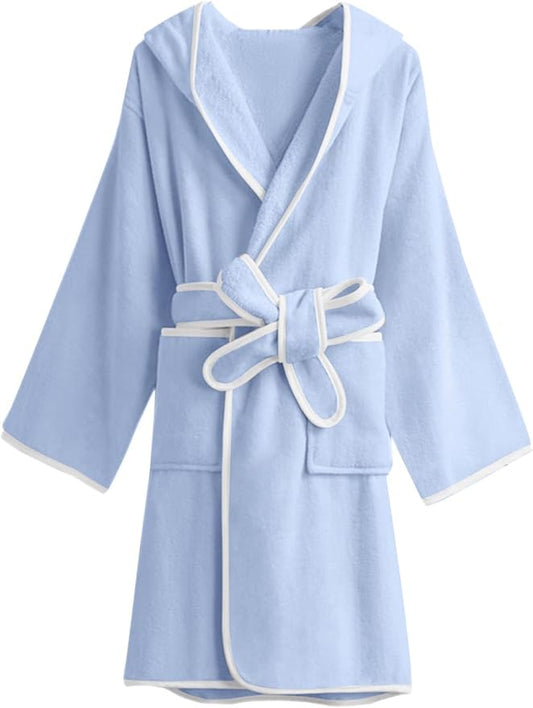 Umeyda Boys Girls Bathrobe Soft Towel Hooded Robe Kids Terry Cloth Cotton Robes, 3-12 Years