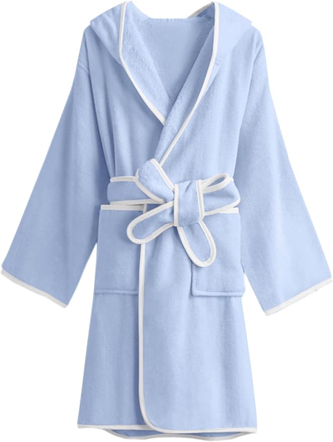 Umeyda Boys Girls Bathrobe Soft Towel Hooded Robe Kids Terry Cloth Cotton Robes, 3-12 Years