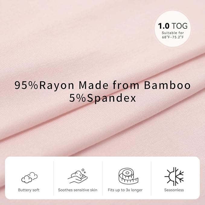 Unisex Rayon Bamboo Baby Sleep Sack TOG 1.0, Toddler Sleeping Sack 0-6 Months, 2-Way Zipper YKK