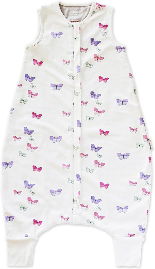 Woolino 4 Season Baby Sleep Bag with legs opening, Merino Wool and Organic Cotton, 6-18m, Butterfly