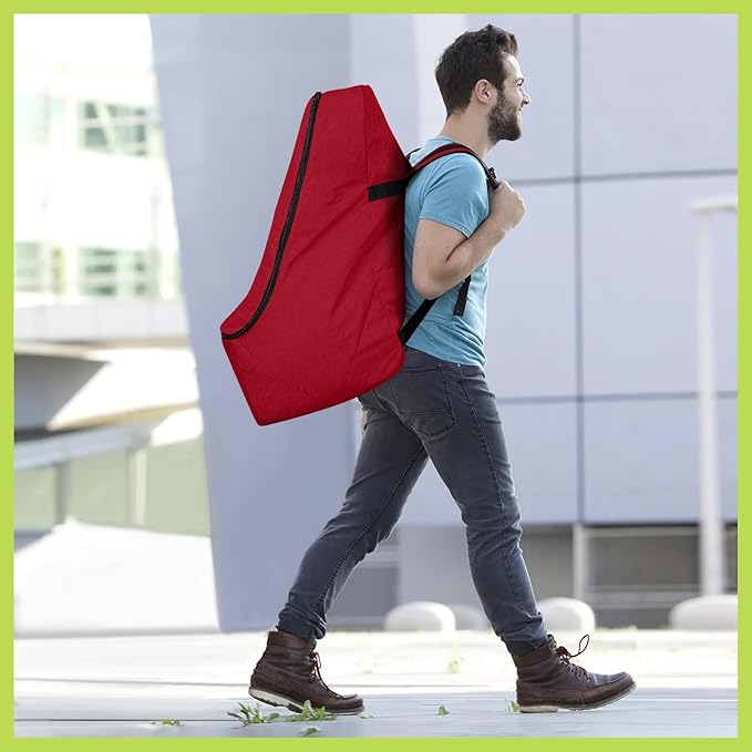 ZRRAJOY Padded Car Seat Travel Bag for Airplane, Heavy Duty Backpack for Air Travel, Water-Resistant Carrier with Shoulder Strap, Fits Most Car Seats (Red)