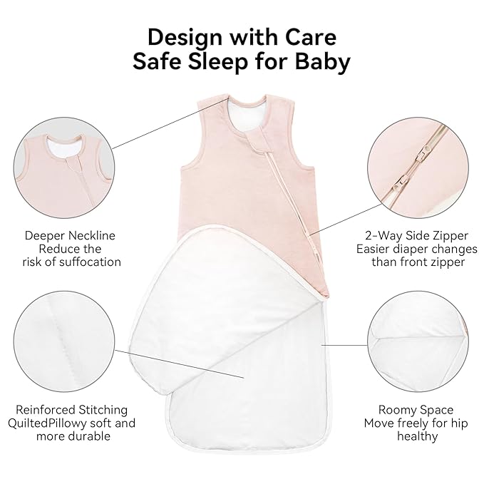 BubblePanda Rayon Made from Bamboo Sleep Sack 2t-3t 1.0 Tog Soft Toddler Sleeping Sack 24-36 Months for Babies 2-Way Zipper Baby Wearable Blanket