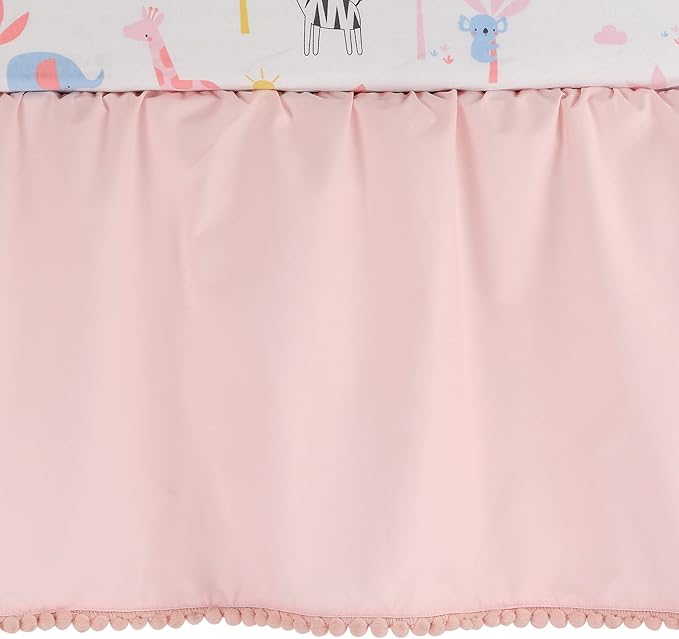 Lambs & Ivy Snuggle Jungle Pastel Safari Cotton Jersey 5-Piece Crib Bedding Set