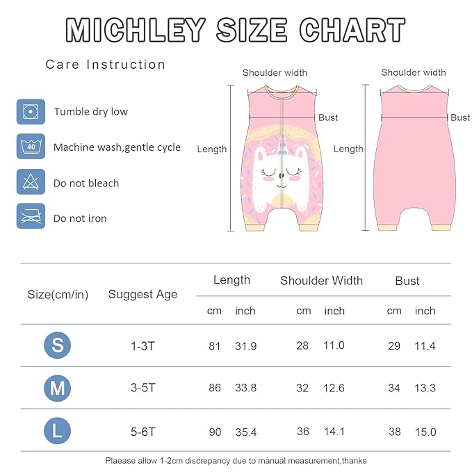 MICHLEY Toddler Sleeping Sack with Feet Newborn Infant Sleeveless Sleeping Bag 2-way Zipper Baby Wearable Blanket for Walkers,Pink Unicorn,1-3T