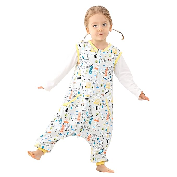 WONDAY Toddler Sleep Sack with Feet, 0.5 Tog Sleeping Sacks for Walking with Legs 2T 3T
