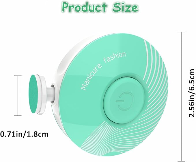 Electric Baby Nail Trimmer, Baby Nail File, Baby Nail Clippers, 6 Grinding Heads, Safe Quiet Baby Nail Grooming Care Kit for Newborn Infant Toddler Adult Battery Operated (Not Included)