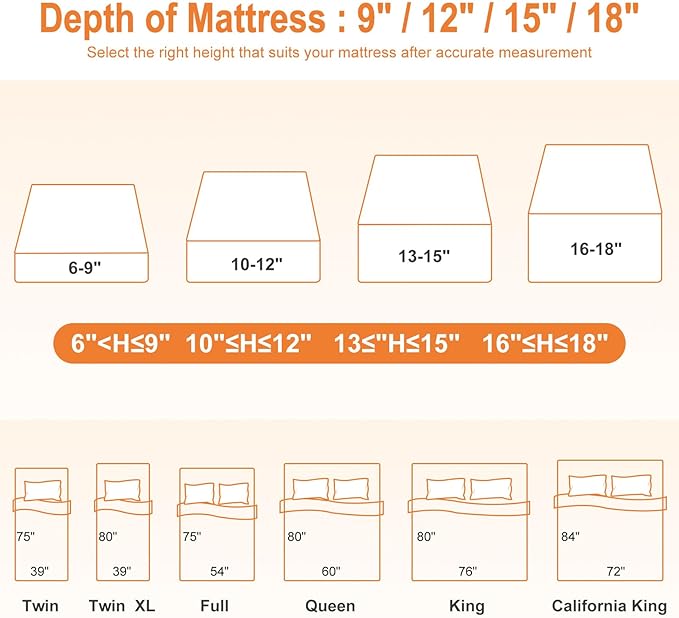 Full Size Zippered Mattress Protector for 10/11/12 inch Depth, Waterproof Mattress Cover Premium Soft Breathable for Double Bed Mattress