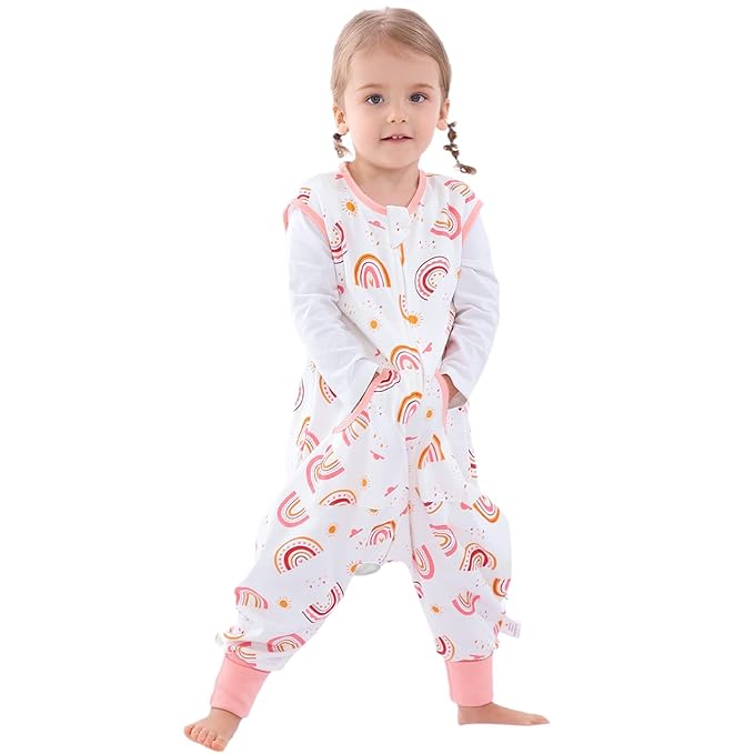 Toddler Sleep Sacks Sleep Sack 5T 6T 7T with legs Cozy comfy Baby Warable Blanket with 2-Way Zipper (5T-7T)