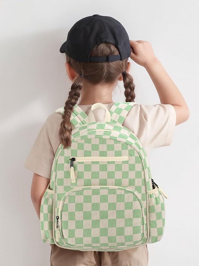 atgark Corduroy Toddler Backpack for Boys 2-5, Cute Kids Backpacks Boys - Preschool Kindergarten Backpack 13.7" H Fit Folder