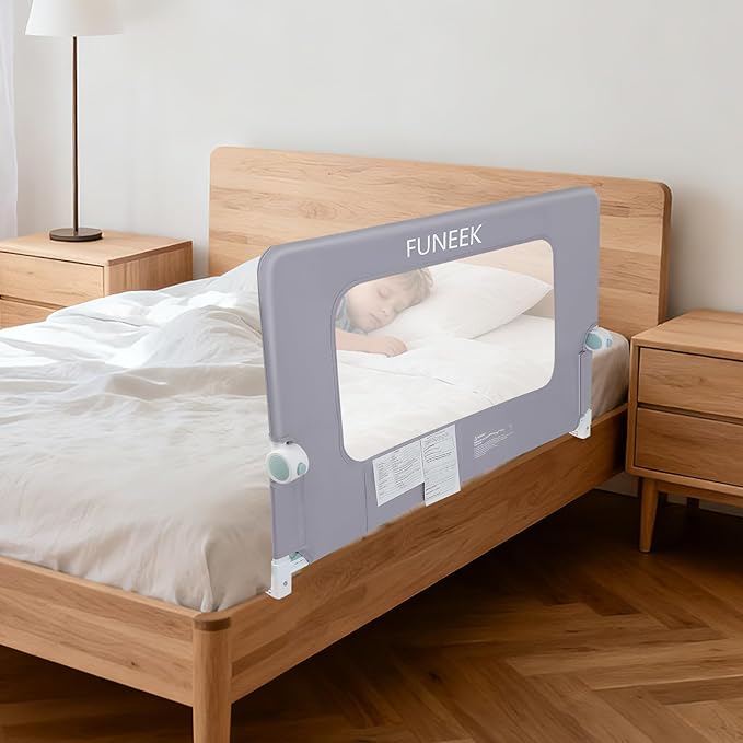 Bed Rail for Toddlers, 59in Swing Down Baby Bed Guard, Toddler Bed Side Rails for King Size Beds, Twin, Full, Queen,with Reinforced Anchor Safety System