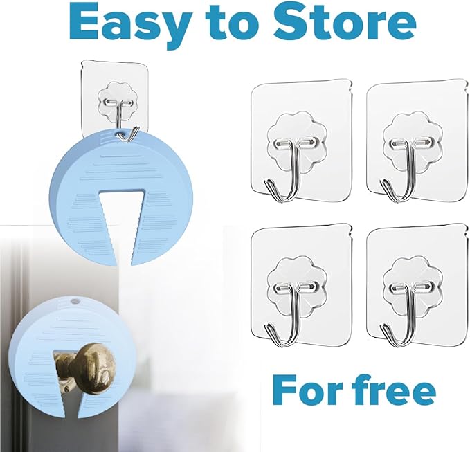 Neobay Door Pinch Guard and Door Slam Stopper, Durable Silicone Door Finger Pinch Guard, Prevents Finger Pinch Injuries, Slamming on Even Heavy Doors Doors, Door Safety for Kids, 2 Pcs Blue Upgraded.