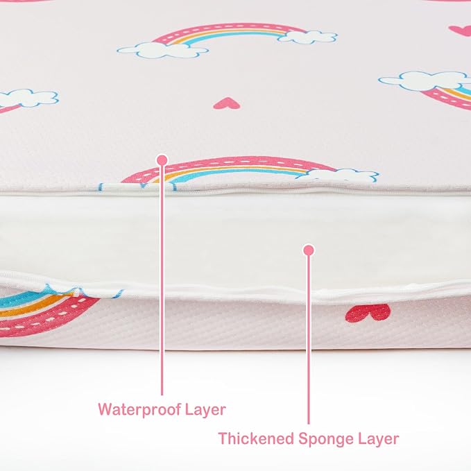 Viviland Pack n Play Mattress - 38" x 26" Premium Soft Foam Portable Mattress for Pack and Play Topper, Odorless, Breathable, Comfortable and Stable