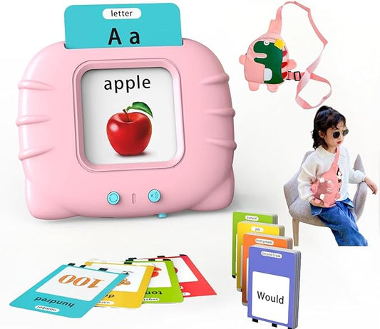 Talking Flash Cards,Kids Toddler Flash Cards with 224 Sight Words,Montessori Toys,Autism Sensory Toys,Speech Therapy,Learning Educational Gifts for Age 1+ Years Old Boys and Girls with A Dinsour Bag.