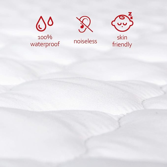 Waterproof Mini Crib Mattress Pad Sheets Fitted, Cotton Fabric Mini Crib Protector, Fits Dream On Me Folding Playard Mattress, Baby Playard Sheets Cover