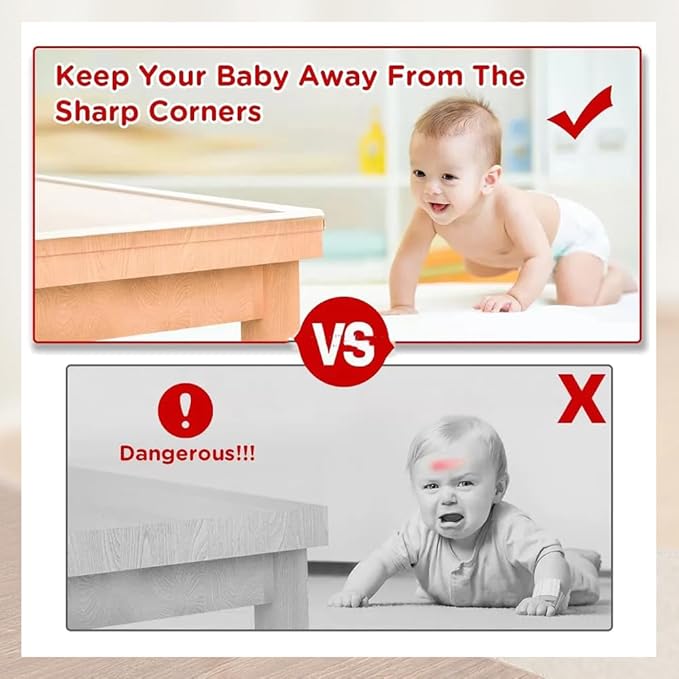 Baby Proofing Edge Protector for Kid Clear Edge Protector Strip Safety Corner Guards Child Proof Corner Bumper for Furniture 2" x 49.21' (thk: 1mm)
