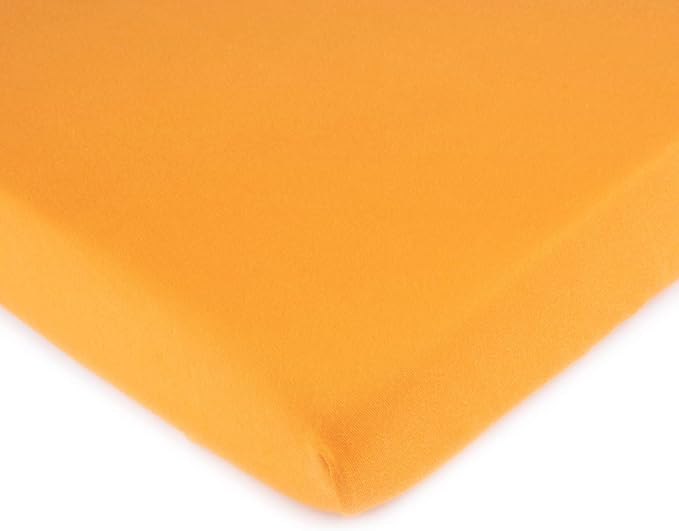 SheetWorld Fitted Baby Bassinet Sheet fits Mika Micky Bedside Sleeper 19 x 33, 100% Cotton Jersey, Hypoallergenic, Butter Soft, Solid Orange, Made in USA