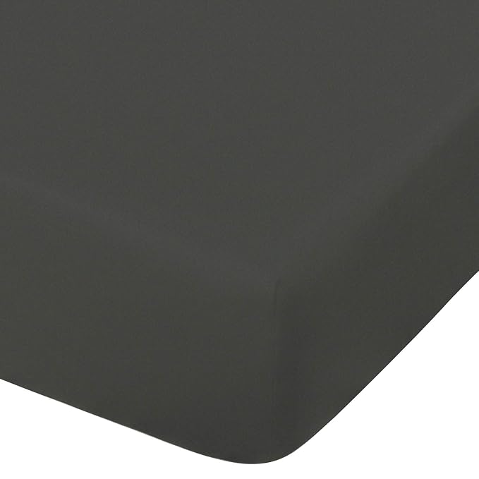 NTBAY 100% Brushed Microfiber Fitted Crib Sheet, Super Soft and Cozy 28x52 Crib Sheet for Standard Crib and Toddler Mattresses, Boys, Girls, Unisex, Dark Grey, 28x52 Inches