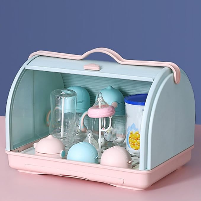 lyrlody Bottle Drying Box, PP Material, Large Capacity Nursing Bottle Storage Drainer, Perfect for Infant Feeding Essentials and Travel