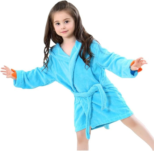 Kids Boys Girls Bath Robe Toddler Cotton Towel Animal Baby Dinosaur Hooded Bathrobe
