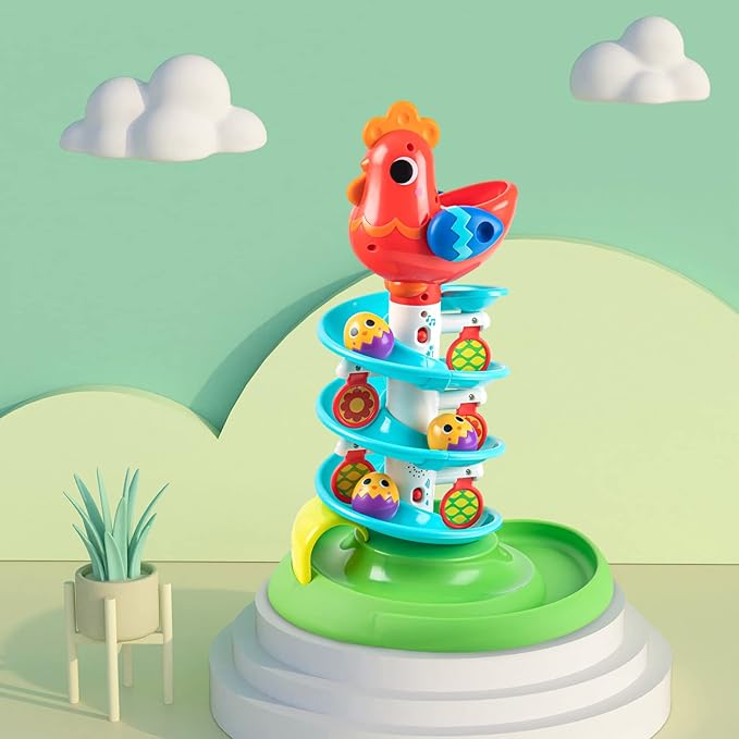 Montessori Toddler Sensory Drop Ball Toys, Rolling Spinning Ball Tower That Makes Music, Preschool Interactive Games, Birthday Gift for Children 12 Months and Older