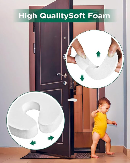 Pack of 6 Door Finger Pinch Guards, Child Proof Door Slam Stopper, Prevents Fingers Injuries, Baby and Pets from Getting Locked in Room,Fits Any Doors Size