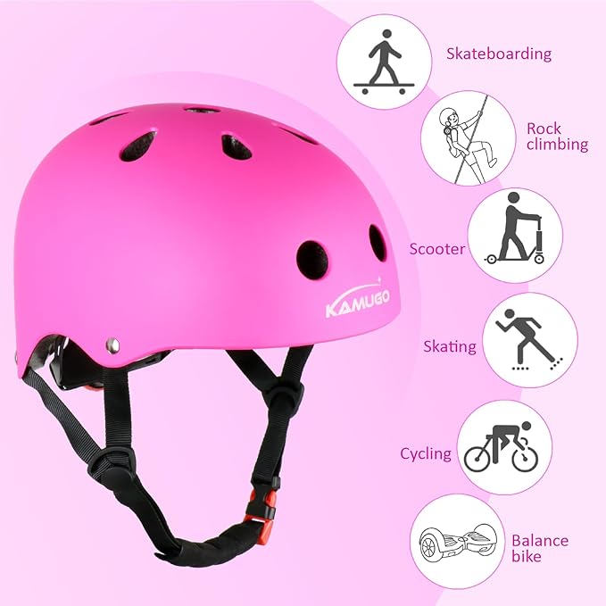 KAMUGO Kids Adjustable Helmet, Suitable for Toddler Kids Ages 2-14 Boys Girls, Multi-Sport Safety Cycling Skating Scooter Helmet