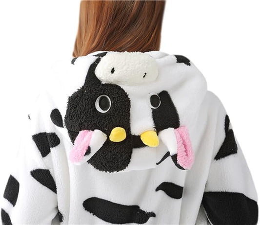 CuteOn Bathrobe for Women Soft Fleece Hooded Plush Loungewear