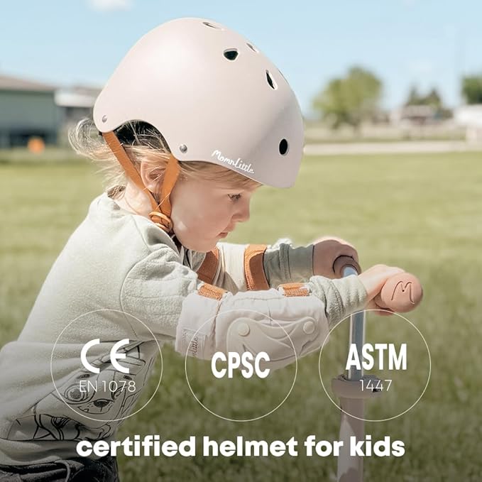 MomnLittle Kids Bike Helmet with Quick Pinch-Free Magnetic Buckle CPSC Certified Bike Helmet for Toddler Boys and Girls