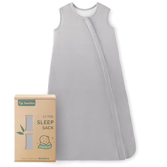Yoofoss Rayon Made from Bamboo Baby Sleep Sack 18-24 Months 1.0 Tog Baby Wearable Blanket, Super Soft Infant Toddler Sleeping Sack 2-Way Zipper