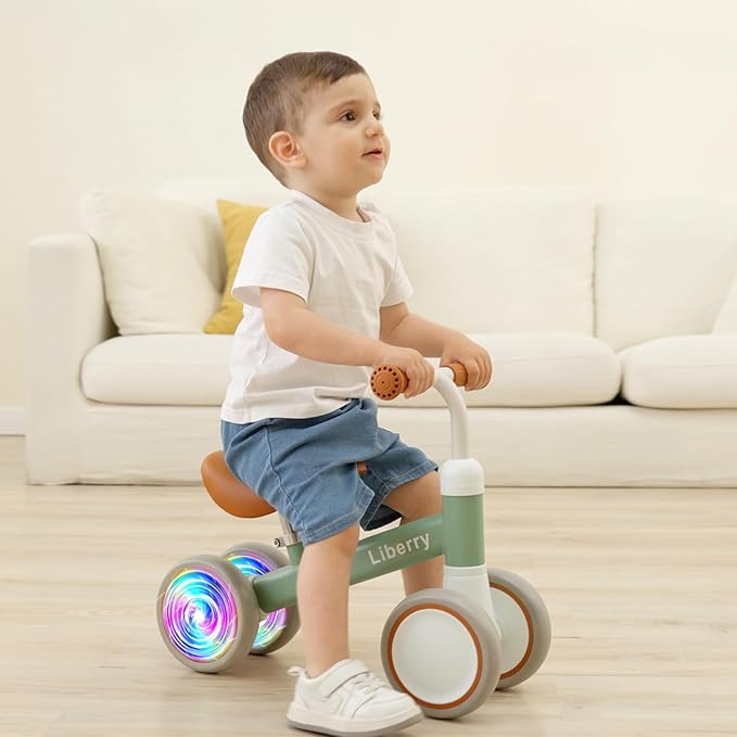 Liberry Light-Up Baby Balance Bike with Adjustable Seat, Toddler First Ride-On Toy for 1-2 Year Old, Boys Girls Birthday Gift