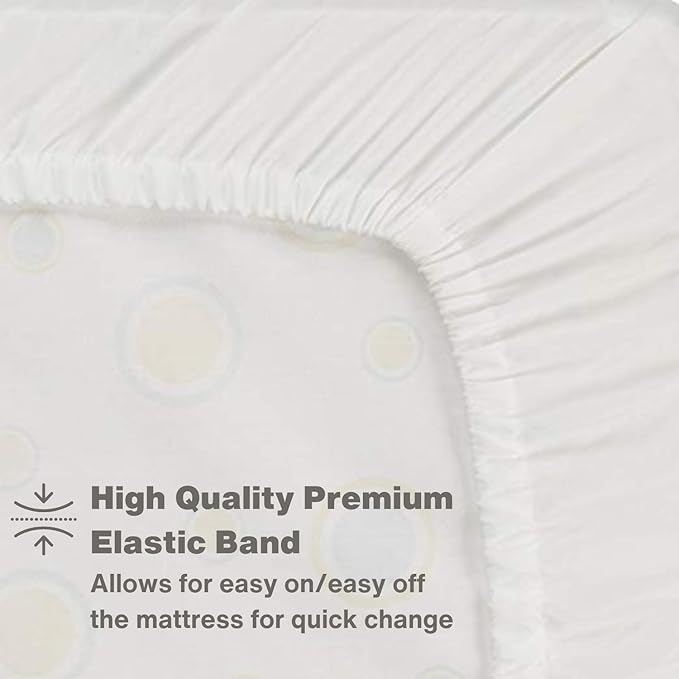 Everyday Kids Fitted Crib Sheet, 100% Soft Breathable Microfiber Baby Sheet, Fits Standard Size Crib Mattress 28in x 52in, White Nursery Sheet