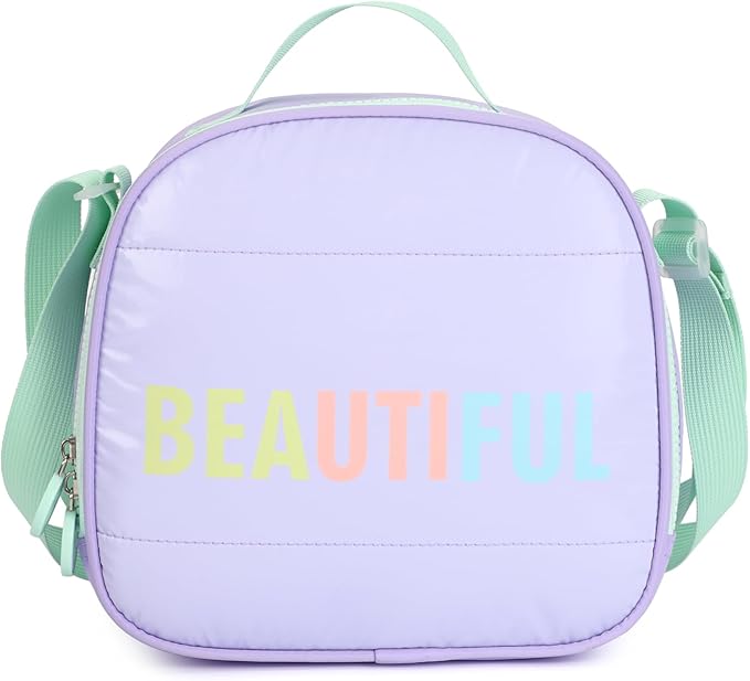 kingdisen Large Rolling laptop Backpack Set with Lunch Bag, Kids Backpack for school girls kids with Wheels (BEAUTIFUL PURPLE)