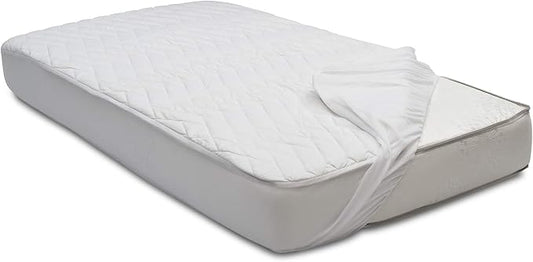 Beautyrest Kids Silver DualCool Technology Fitted Baby Crib Mattress Pad Cover | Waterproof | 52” x 28” | Machine Washable, White.