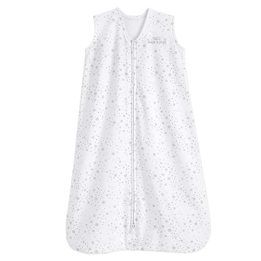 HALO SleepSack, 100% Cotton Wearable Blanket, Swaddle Transition Sleeping Bag, TOG 0.5, Midnight Moons-grey, Small, 0-6 Months