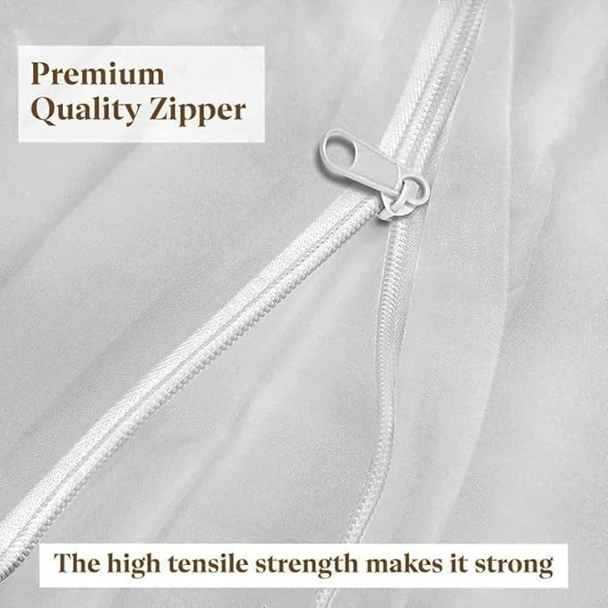 Mattress Protector Queen Size 100% Waterproof Zippered Cover, 15 Inches Deep, Six-Sided Mattress Encasement for Bed, Zipper Closure Style (White)