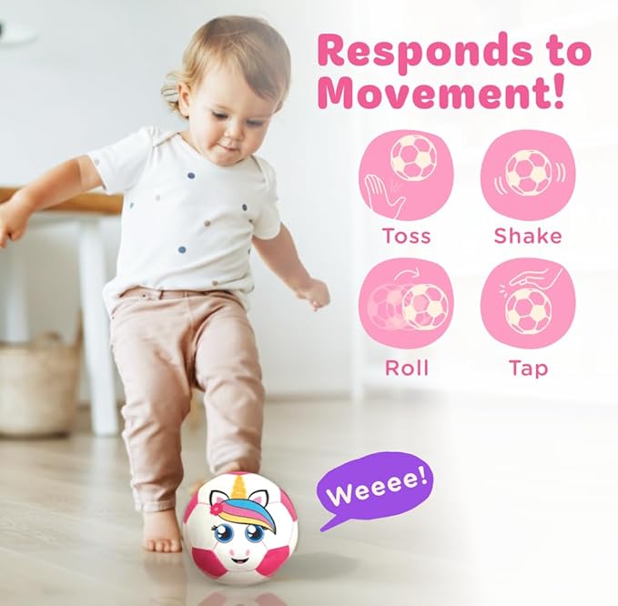 Move2Play, Hilariously Interactive Toy with Music & Sound Effects for Boy & Girl | Ball for Toddler & Baby | 6, 12, 18+ Months | 1, 2, 3+ Year Old