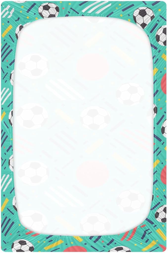 Baby Crib Sheets Fitted Crib Sheet Standard Crib and Toddler Mattress for Boys Girls 39 * 27in Pink Starfish Shell Pattern (Soccer Balls Geometric Shapes, Small)