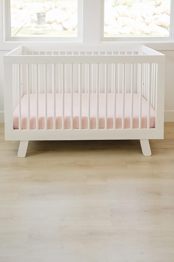 Ecolino Fitted Crib Sheet, 100% Organic Cotton Baby Crib Sheets for Boys and Girls. Fits Standard Crib and Toddler Mattresses, Soft and Breathable in Petal