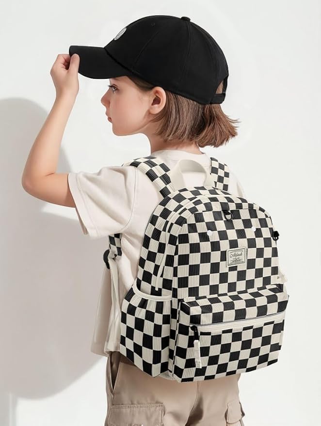 Corduroy Kids Backpack for Boys 6-10: Boys Girls Backpacks for Elementary Kindergarten 15” H Fit Folder