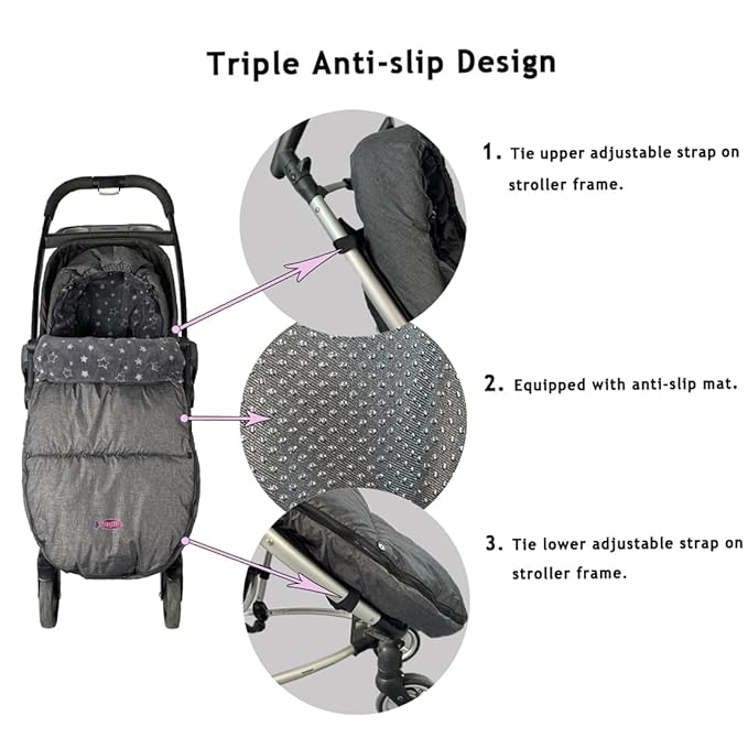 funlife Winter Stroller Bunting Bag Designed for 0-4T Toddler Outdoor Front Height Adjustable Removable Sleeping Bag,Waterproof Winter Cover