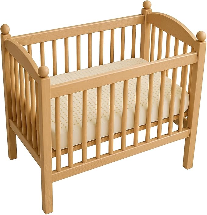 ORGANIC TEXTILES Organic Baby Mattress Topper with Wool Removable Cover - GOLS/GOTS Certified - Breathable, Hypoallergenic 3" MiniCrib (38"x24")