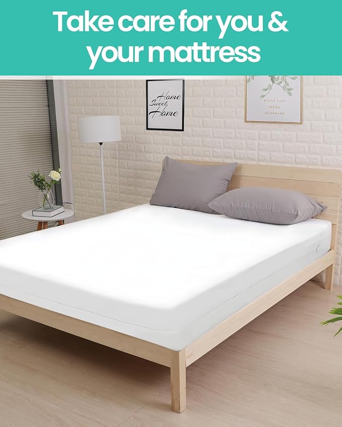 60"x80" Queen Mattress Protector(6-10 in. Deep) Waterproof Mattress Cover Zippered Soft Breathable Skin-Safe Encasement for Queen Bed Sheets