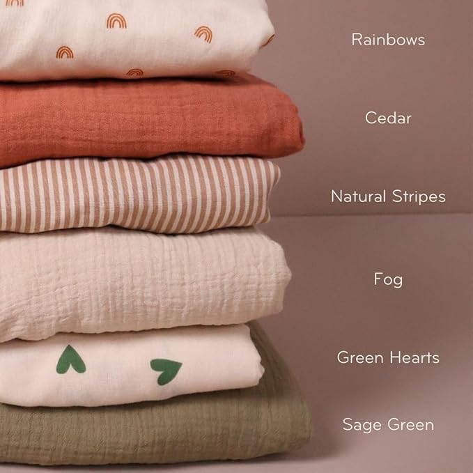 Crib Sheets – Organic Cotton Muslin Fitted Crib Sheet – Standard Size for Baby Boy and Baby Girl 28" x 52" Ultra-Soft and Breathable. (Sage Green)