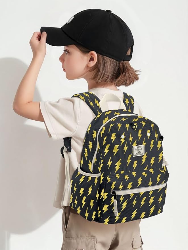 atgark Corduroy Toddler Backpack for Boys 2-5: Preschool Backpack for Boys