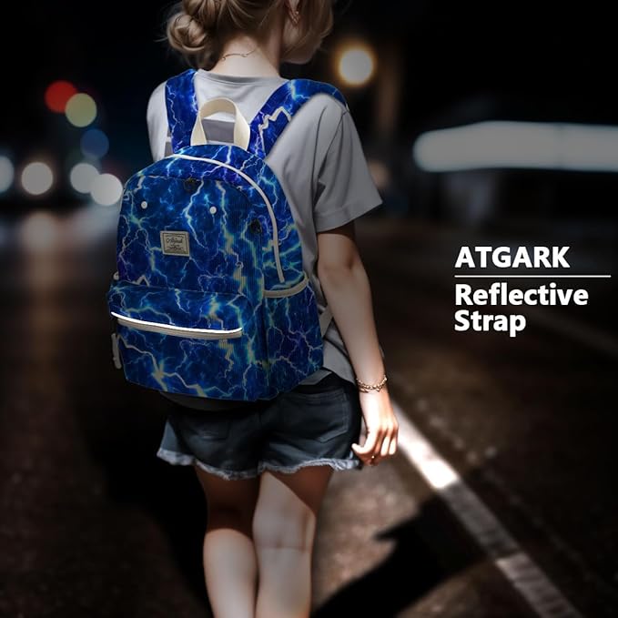 atgark Corduroy Kids Backpack for Boys 6-10: Boys Backpacks for Elementary Kindergarten 15” H Fit Folder