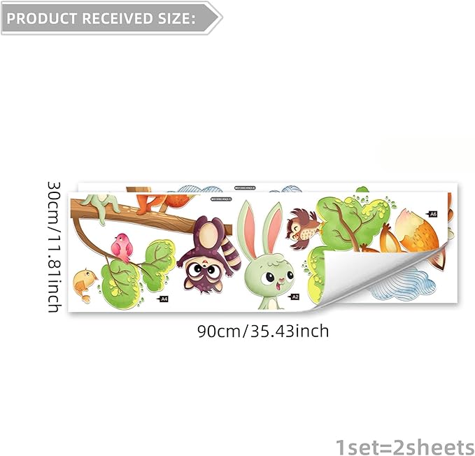 Cute Jungle Theme Wall Stickers Removable Animal Forest Wall Decals Elephant Monkey Lion Giraffe Zebra Peel and Stick Tropical Wall Art Decor for Nursery Bedroom Classroom (Colourful 4)