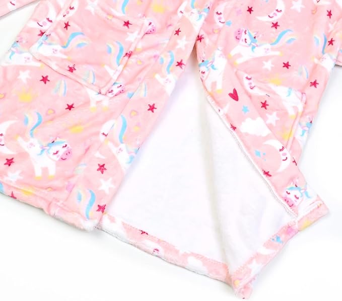 CHILDRENSTAR Girls Robe Kids Cat Bathrobes Plush Soft Fleece Pajamas Sleepwear