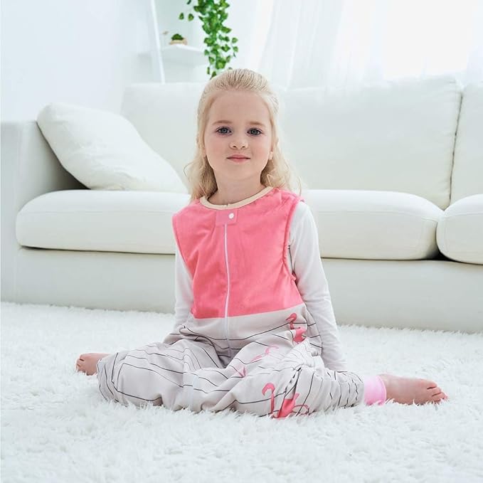 MICHLEY Toddler Sleeping Sack with Feet Newborn Infant Sleeveless Sleeping Bag 2-way Zipper Baby Wearable Blanket for Walkers,Pink Bird,3-5T